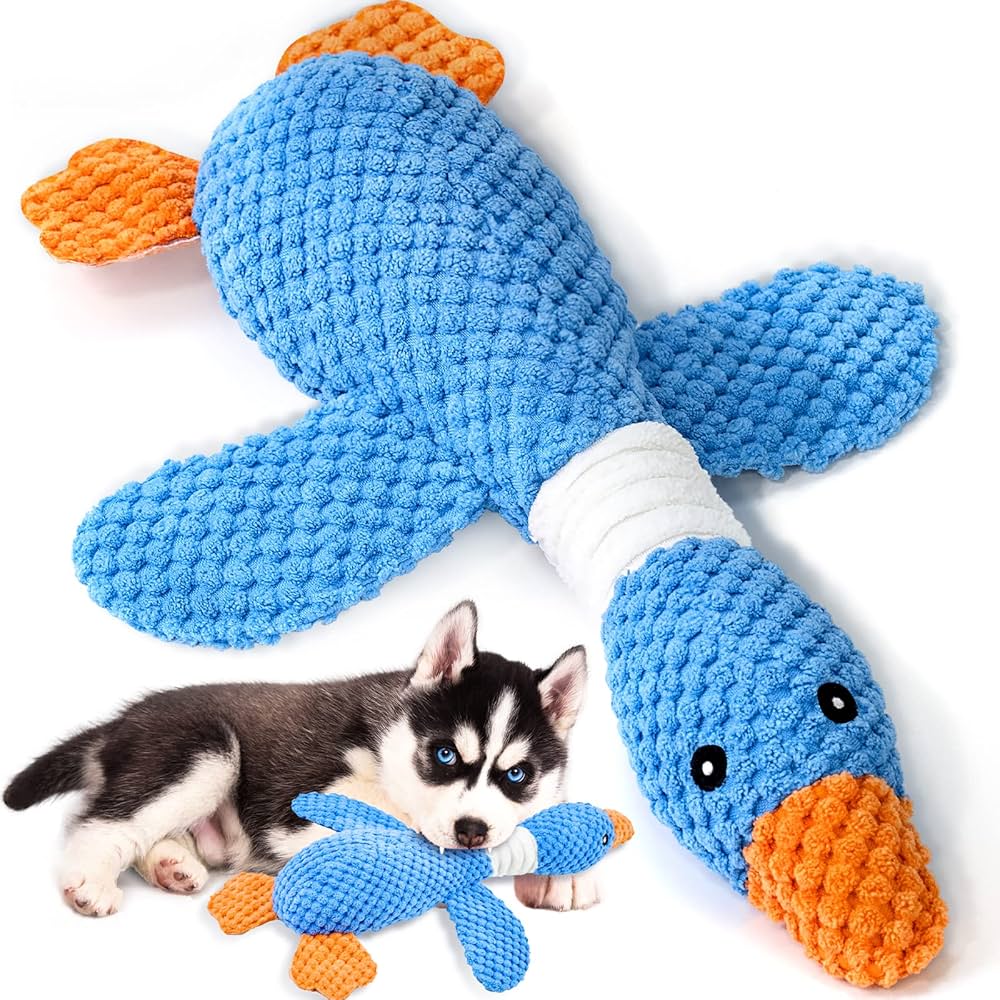 Vitscan Upgraded Goose Indestructible Dog Toys for Aggressive Chewers Small Medium Large Breed, Crinkle Squeaky Plush Dog Puppy Chew Toys for Teething, Duck Puppy Toys
1K+ bought in past month